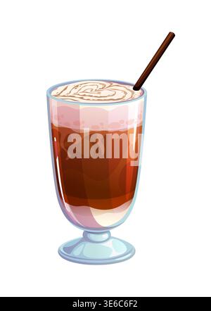 Coffee and dessert drink, chocolate milkshake Stock Vector