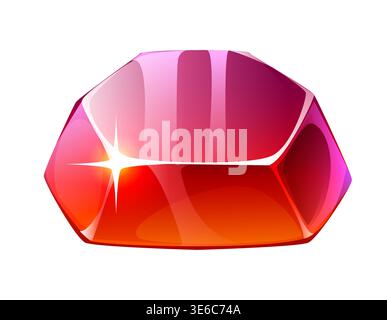 Cartoon casino gambling game ruby jewel gem Stock Vector
