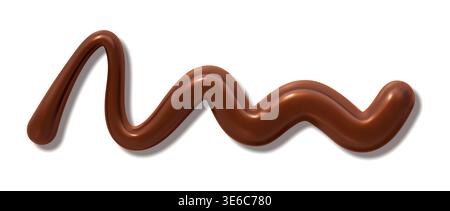 Rich chocolate drizzle, smooth sauce swirl effect Stock Vector