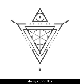 Sacred geometry tattoo and esoteric symbol Stock Vector