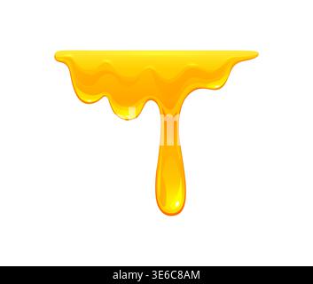 Honey drips or syrup melt of yellow liquid dessert Stock Vector