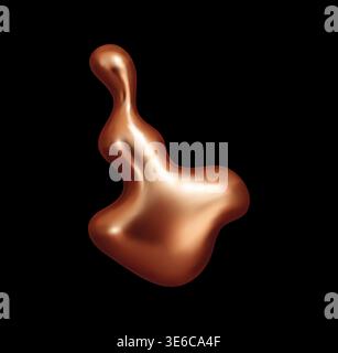 Liquid copper metal blob splash metallic drop melt Stock Vector
