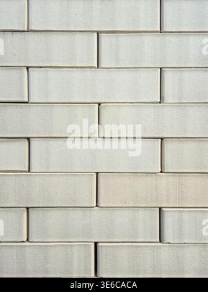 Modern light grey brick wall texture with clean horizontal lines Stock Photo