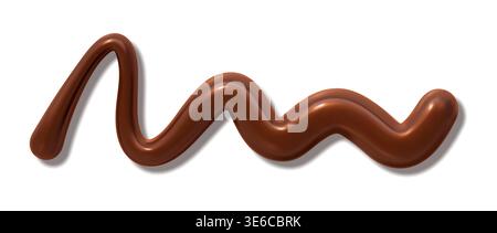 Rich chocolate drizzle, smooth sauce swirl effect Stock Vector