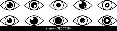 Black eye icons Stock Vector