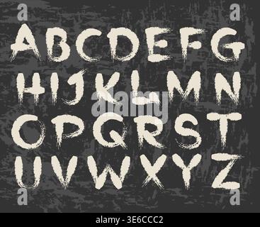 Brush writing on wall capital letters Stock Vector