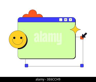 Playful customizable blank neo brutalism pop-up UI window Stock Vector