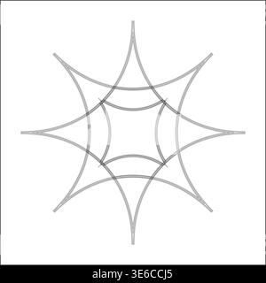 Decorative abstract shapes. Geometric framework motif. Elegant line Vector element. Black white outline set. Stock Vector