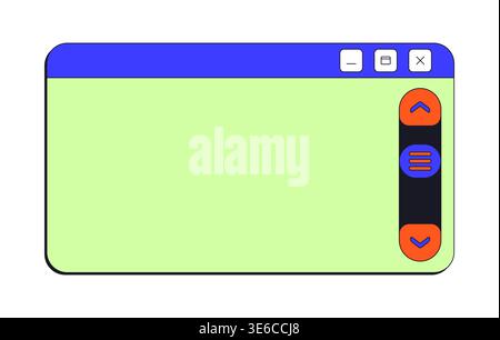 Clean dialog box with vertical scroll bar neo brutalism pop-up UI window Stock Vector