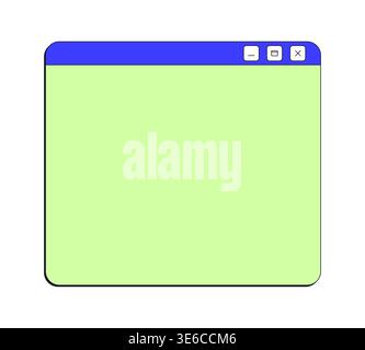Empty application neo brutalism pop-up UI window Stock Vector
