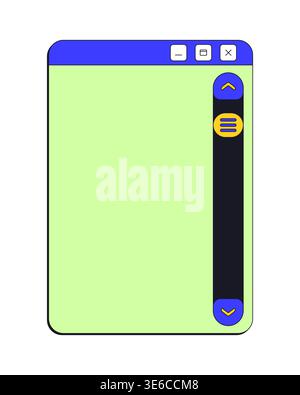Scrollbar navigation blank neo brutalism pop-up UI window Stock Vector