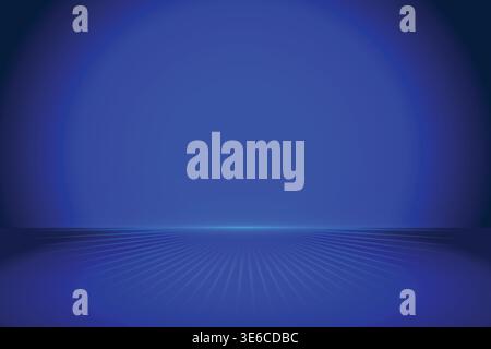 Gradient Blue Studio Room Background. Shwocase your product abstract smooth blurred backdrop. Presentation dynamic studio vector banner. Stock Vector