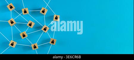 Business concept for Teamwork, networking,community and social meadia. Negative space, large copy space. Stock Photo