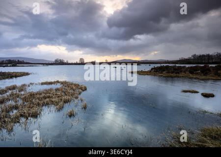 Sunrise over Rannoch Moor in Scotland Stock Photo