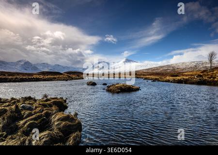Sunrise over Rannoch Moor in Scotland Stock Photo