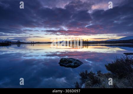 Sunrise over Rannoch Moor in Scotland Stock Photo