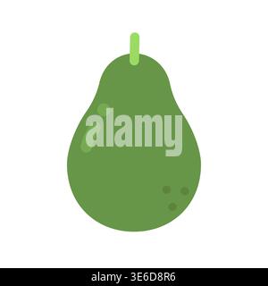 Cute flat design green avocado fruit  vector illustration Stock Vector