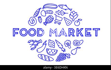 Fresh food market grocery symbol Stock Vector