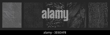 Set of Distressed Organic Grunge Overlay Textures. Stock Vector
