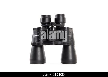 Black binoculars providing enhanced vision and detailed perspective Stock Photo