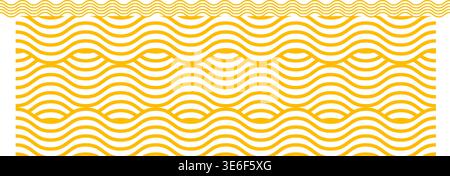 Seamless noodle pattern. Macaroni yellow poster. Wavy abstract pattern. circle in lines vector illustration. Can be used as background. Stock Vector