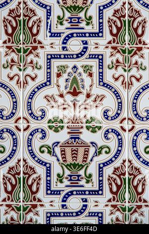Typical Spanish ceramic wall texture on a wall inside a house Stock Photo
