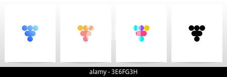 Circle And Capsule Shape Colorful Letter Logo Design V Stock Vector