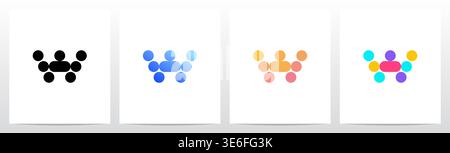 Circle And Capsule Shape Colorful Letter Logo Design W Stock Vector