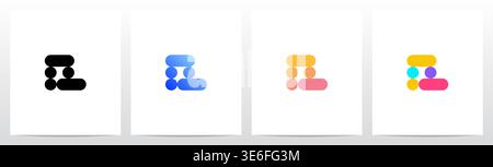 Circle And Capsule Shape Colorful Letter Logo Design Q Stock Vector