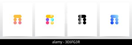 Circle And Capsule Shape Colorful Letter Logo Design N Stock Vector