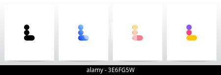 Circle And Capsule Shape Colorful Letter Logo Design L Stock Vector
