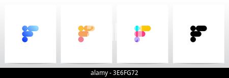Circle And Capsule Shape Colorful Letter Logo Design F Stock Vector