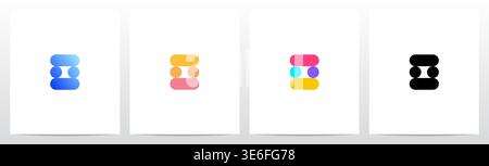 Circle And Capsule Shape Colorful Letter Logo Design O Stock Vector