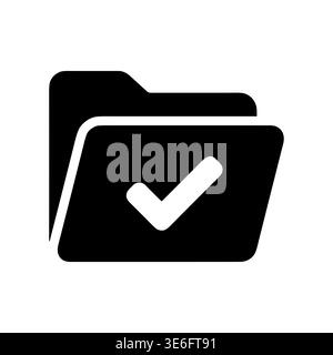 Folder icon with check mark, vector illustration, flat design Stock Vector