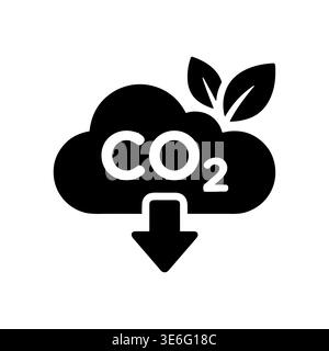 CO2 reduction vector icon with leaves and arrow down Stock Vector