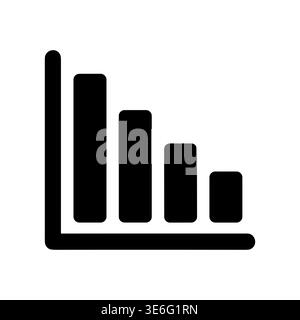 Simple line graph illustration showing declining data and analysis Stock Vector