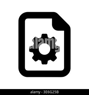 Configuration file document icon symbol in glyph style Stock Vector