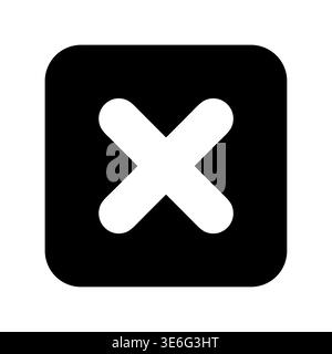 Black square with white cross mark symbol icon design Stock Vector