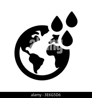 Water scarcity concept icon, global drought warning vector glyph Stock Vector