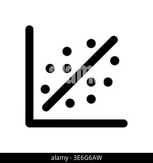 Scatter plot chart icon showing positive correlation simple design Stock Vector