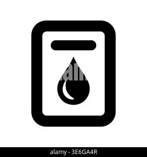 Minimalist Vector Icon of Fuel Dispenser with Droplet in Black Stock Vector