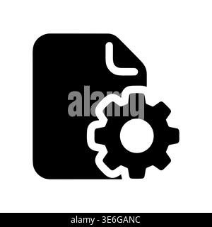 Black and white file with gear vector icon illustration Stock Vector