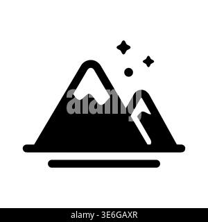 Mountains icon vector illustration in black and white color Stock Vector