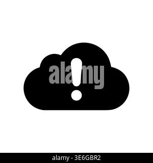 Black cloud with exclamation point warning icon vector illustration Stock Vector