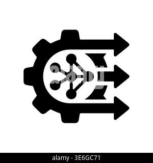 Data processing configuration icon, workflow optimization and automation concept Stock Vector