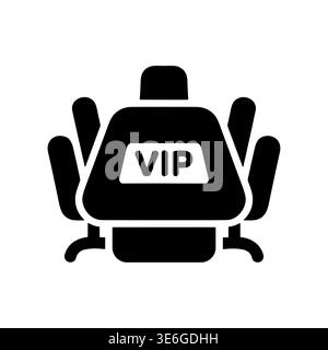 VIP conference table glyph icon, special meeting concept design Stock Vector