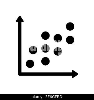 Scatter plot graph icon showing correlation of data points Stock Vector