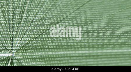 Colorful digital binary data digits and streaming binary code background with light beams Stock Photo