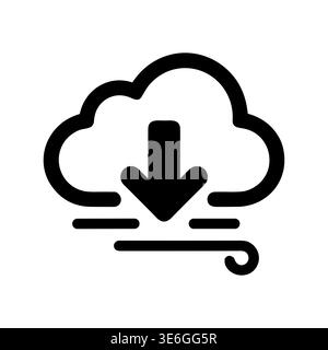 Cloud download icon with windy weather, vector design Stock Vector