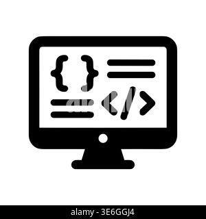 Computer screen showing code snippets vector illustration icon design Stock Vector